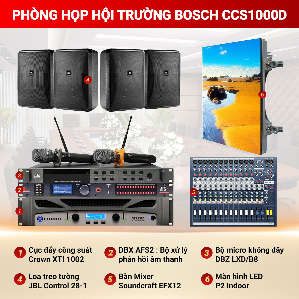 Hệ thống &acirc;m thanh ph&ograve;ng họp hội trường BOSCH CCS1000D