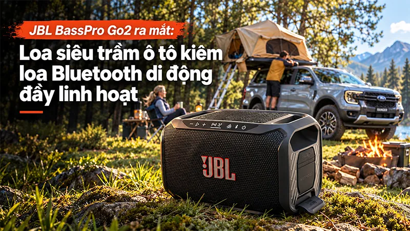 JBL BassPro Go2 ra mắt: Loa siêu trầm ô tô kiêm loa Bluetooth di động đầy linh hoạt