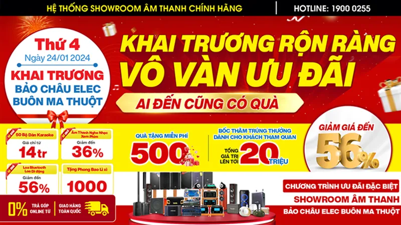 Tưng bừng khai trương showroom thứ 15 Bảo Châu Elec Buôn Ma Thuột