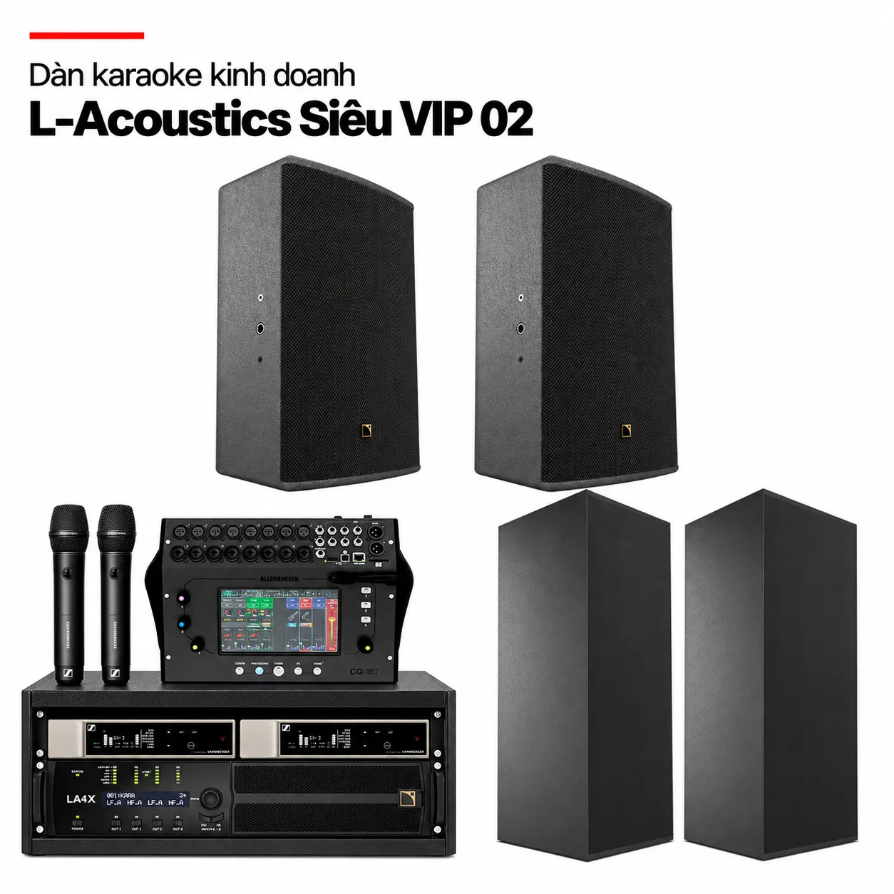 Dàn karaoke L-Acoustics Siêu VIP 02 với tủ thiết bị gọn gàng