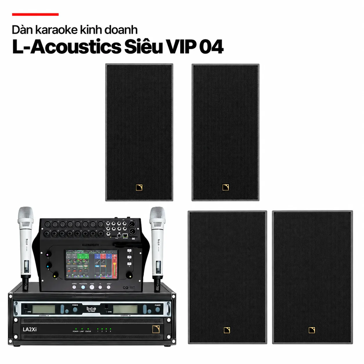Dàn karaoke L-Acoustics Siêu VIP 04 với tủ thiết bị gọn gàng