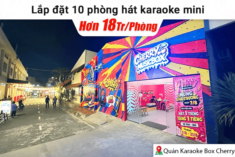 Lắp đặt 10 phòng karaoke box mini cho quán Karaoke Box Cherry tại TP HCM (JBL MK08, Bksound DKA 5500 New)