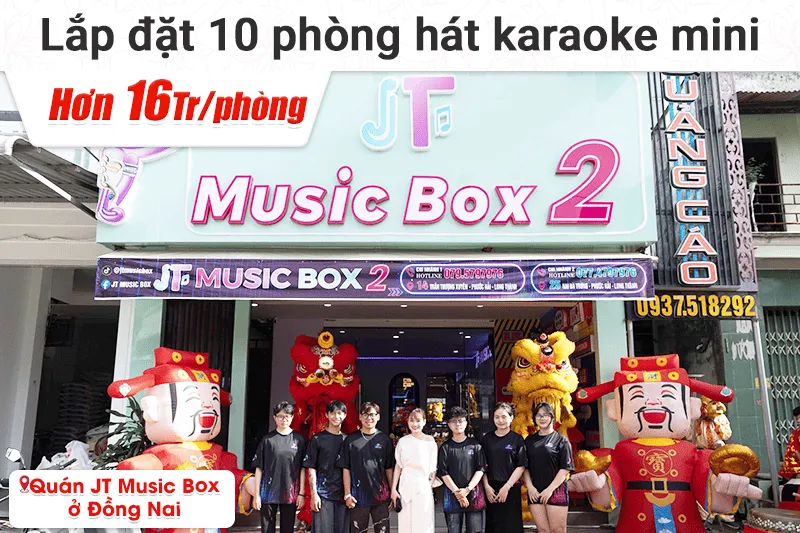 Lắp đặt 10 phòng karaoke box mini cho quán JT Music Box tại Đồng Nai (BIK BK-C25, Bksound DKA 5500)