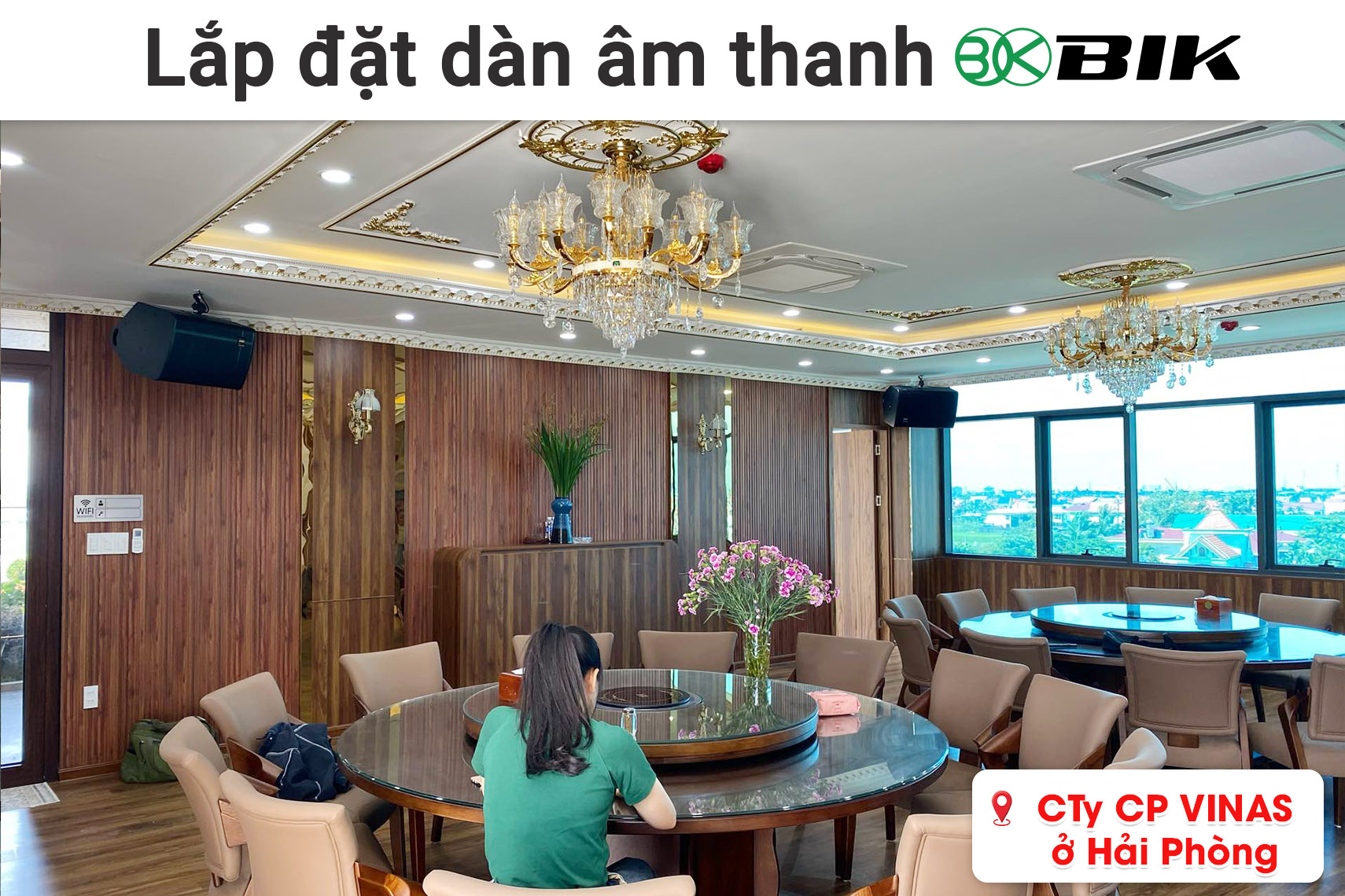 Lắp đặt dàn âm thanh BIK hơn 90 triệu cho công ty cổ phần VINAS ở Hải Phòng (BIK KSP 5012, Audiocenter CT3600, Audiocenter PD800,...)