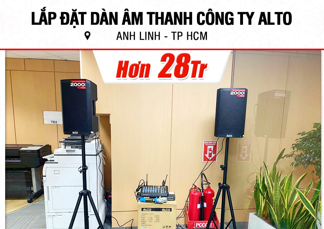 Lắp đặt dàn âm thanh hơn 28tr cho công ty anh Linh ở TPHCM