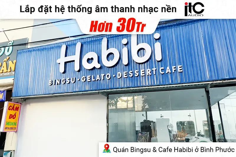 Lắp đặt dàn âm thanh nhạc nền ITC quán Bingsu & Cafe Habibi ở Bình Phước