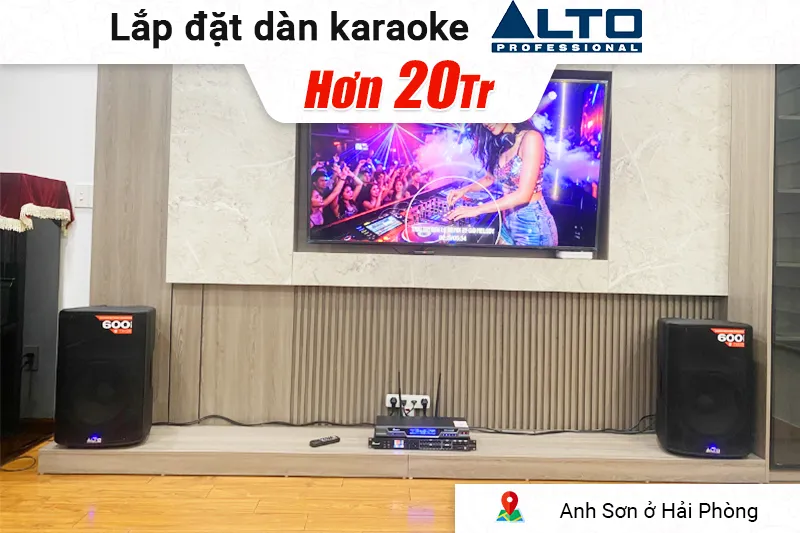 Lắp đặt dàn karaoke Alto hơn 20 triệu cho anh Sơn ở Hải Phòng (Alto TX412B, Bksound DSP 9000 Plus, Bksound M200,...)