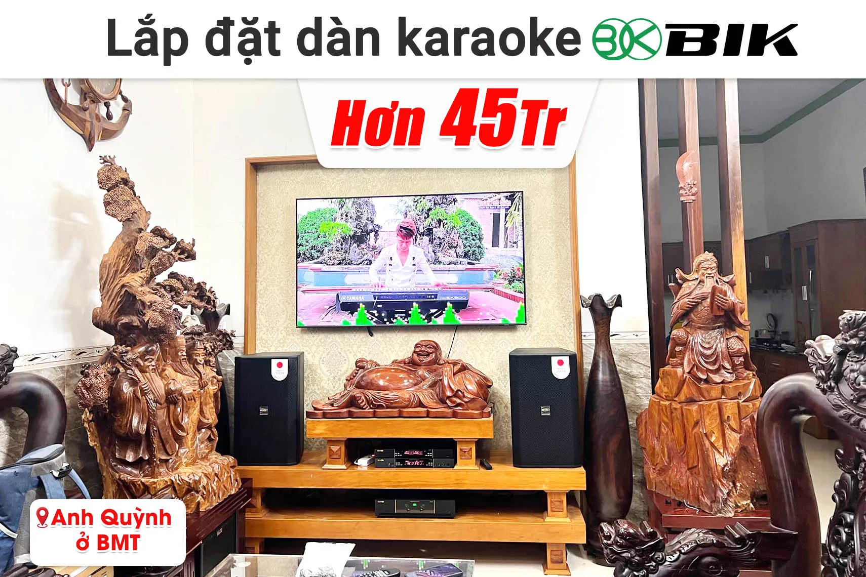 Lắp đặt dàn karaoke BIK hơn 45 triệu cho anh Quỳnh ở Buôn Ma Thuột (BIK CS-625, BIK VK-R51, BIK VK-A52, Alto TX12S, BIK VK-M51,...)