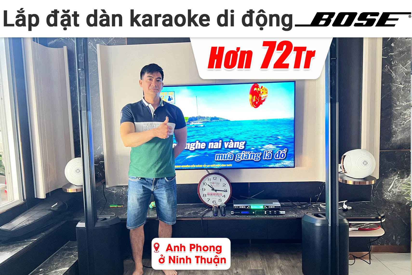 Lắp đặt dàn karaoke di động Bose hơn 72 triệu cho anh Phong ở Ninh Thuận (Bose L1 Pro 8, JBL KX190, Baiervires BS-790S,...)