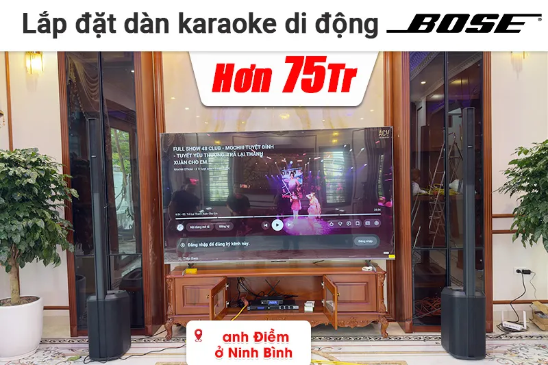 Lắp đặt dàn karaoke di động Bose hơn 75 triệu cho anh Điềm ở Ninh Bình (Bose L1 Pro8. JBL KX190, JBL VM300)