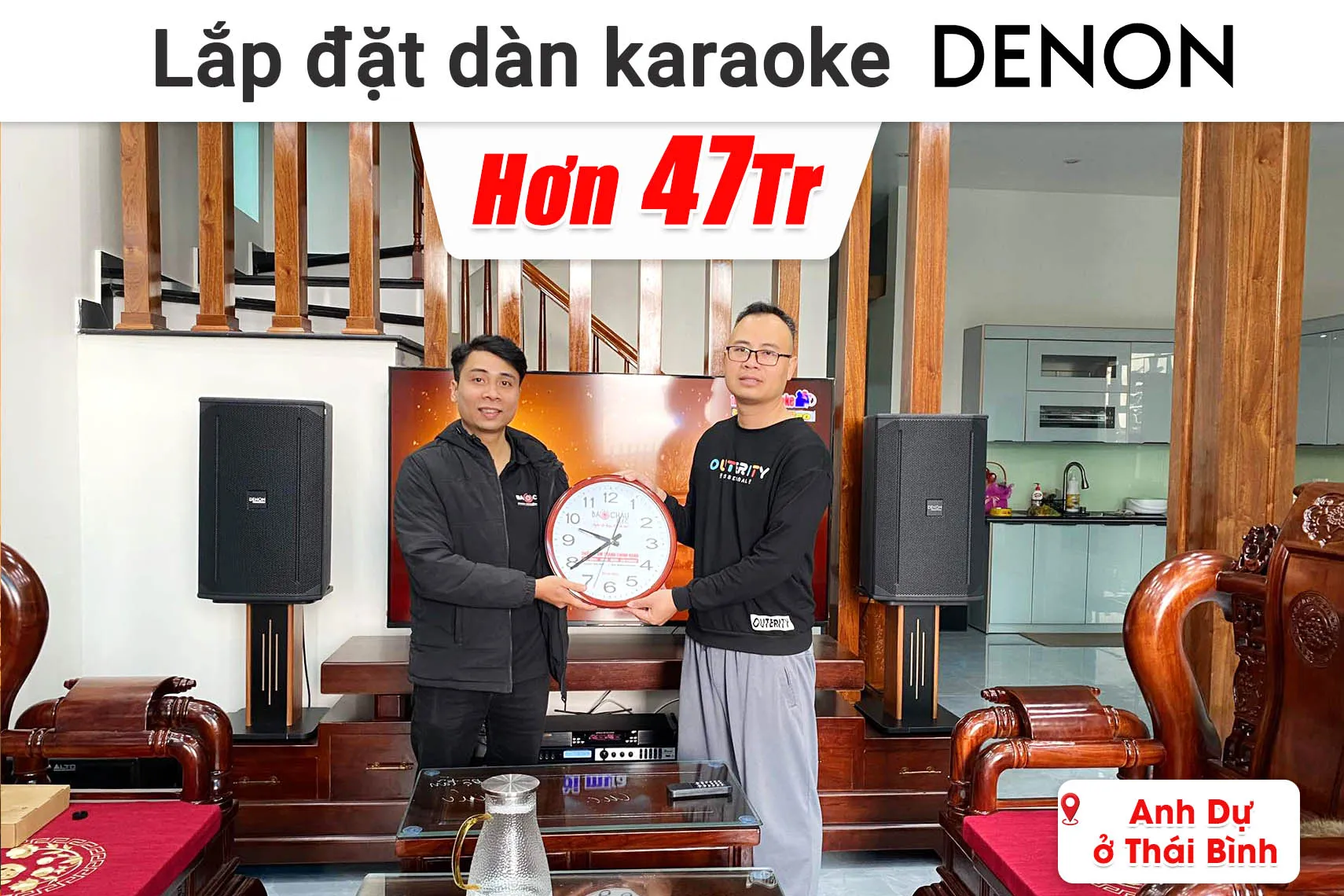 Lắp đặt dàn karaoke Denon hơn 47 triệu cho anh Dự ở Thái Bình (Denon DN-512, BIK VM620A, Bksound X6 Luxury, Alto TX12S, BIK VK-M51,...)