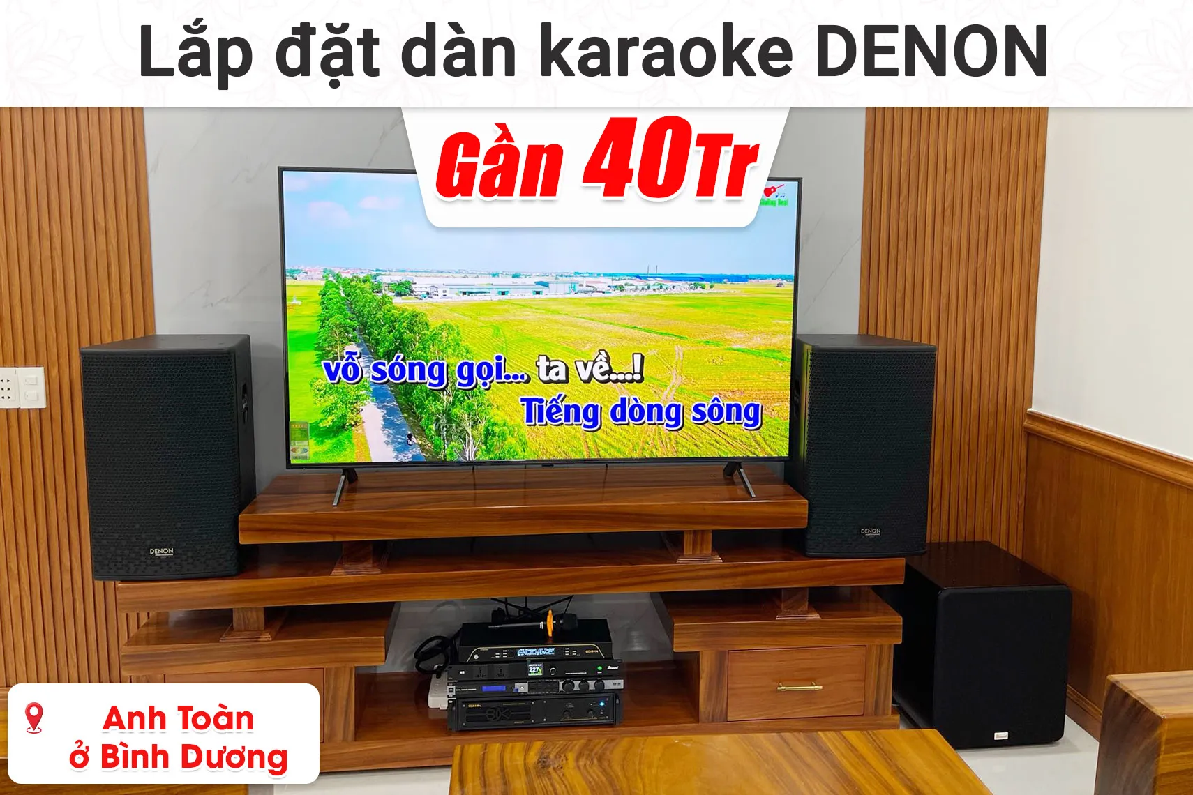 Lắp đặt dàn karaoke Denon gần 40 triệu cho anh Toàn ở Bình Dương (Denon DP-R212, JBL KX180A, BIK VM620A, BIK BJ-U200, Bksound SW612 MKII,...)