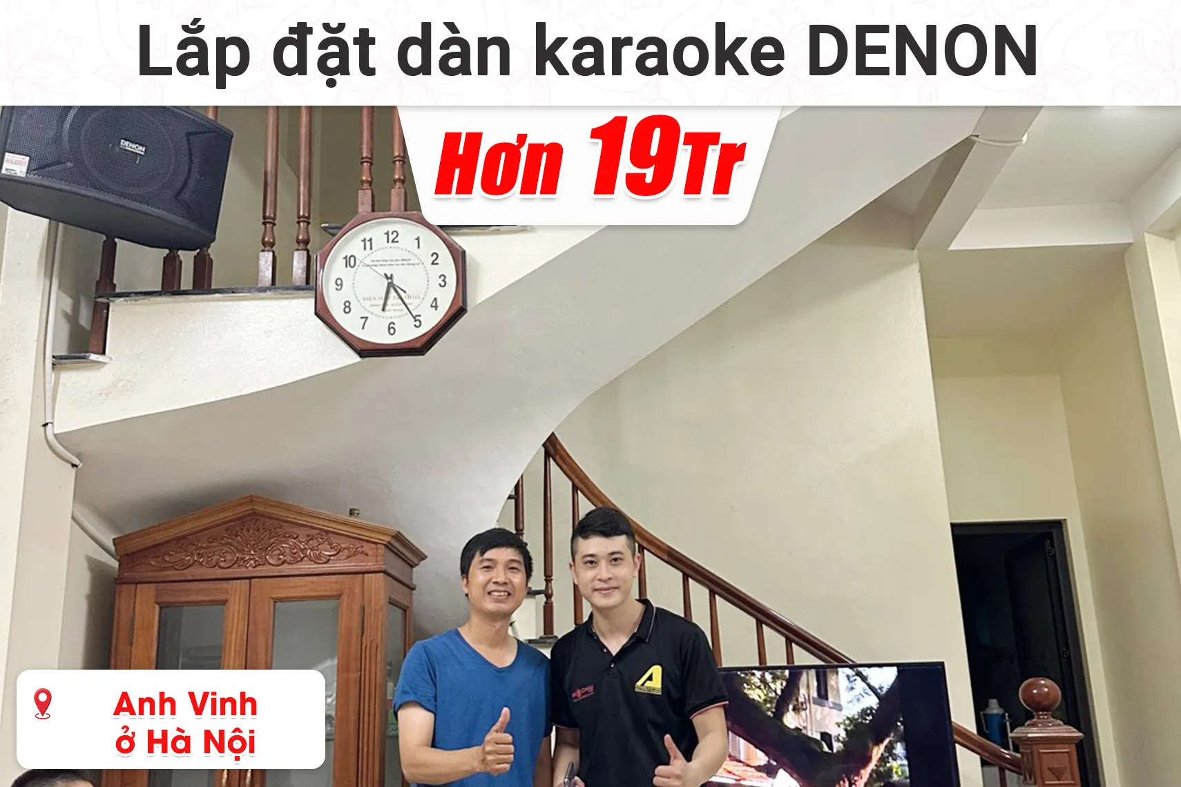 Lắp đặt dàn karaoke Denon hơn 19 triệu cho anh Vinh ở Hà Nội (Denon Pro DP-C10, BIK BJ-A88, BIK BJ-U200,...)