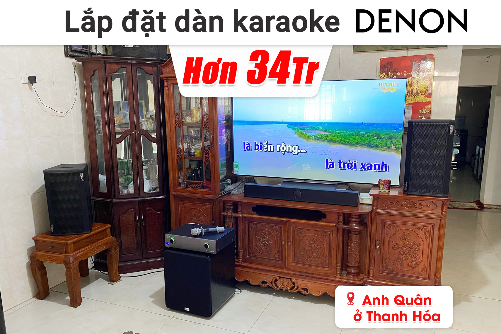 Lắp đặt dàn karaoke Denon hơn 34 triệu cho anh Quân ở Thanh Hóa (Denon Pro DP-R310, Denon Pro DP-N1600, Bksound SW612MkII,...)