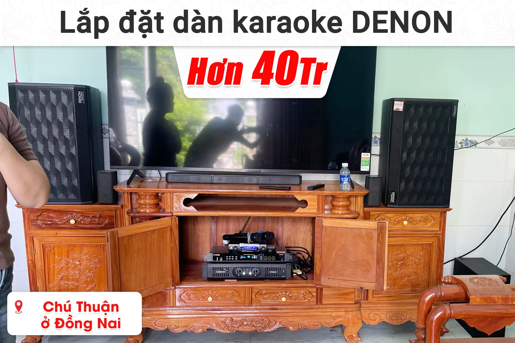 Lắp đặt dàn karaoke Denon hơn 40 triệu cho chú Thuận ở Đồng Nai (Denon Pro DP-R312, Audiocenter CT24, BIK BPR-5800, JBL VM300,...)