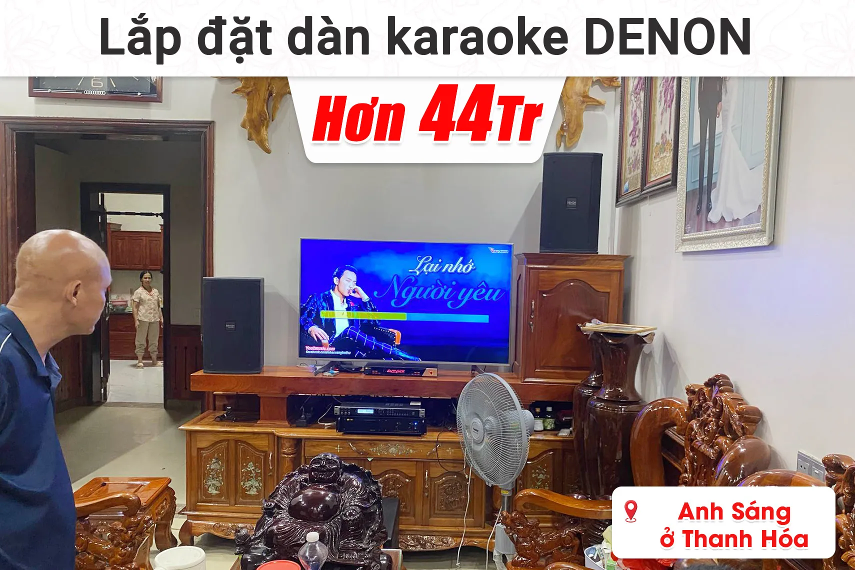 Lắp đặt dàn karaoke Denon hơn 44 triệu cho anh Sáng ở Thanh Hóa (Denon Pro DN-510, Bksound KP600, BIK VM620A, Alto TX12S, BIK B-U600,...)