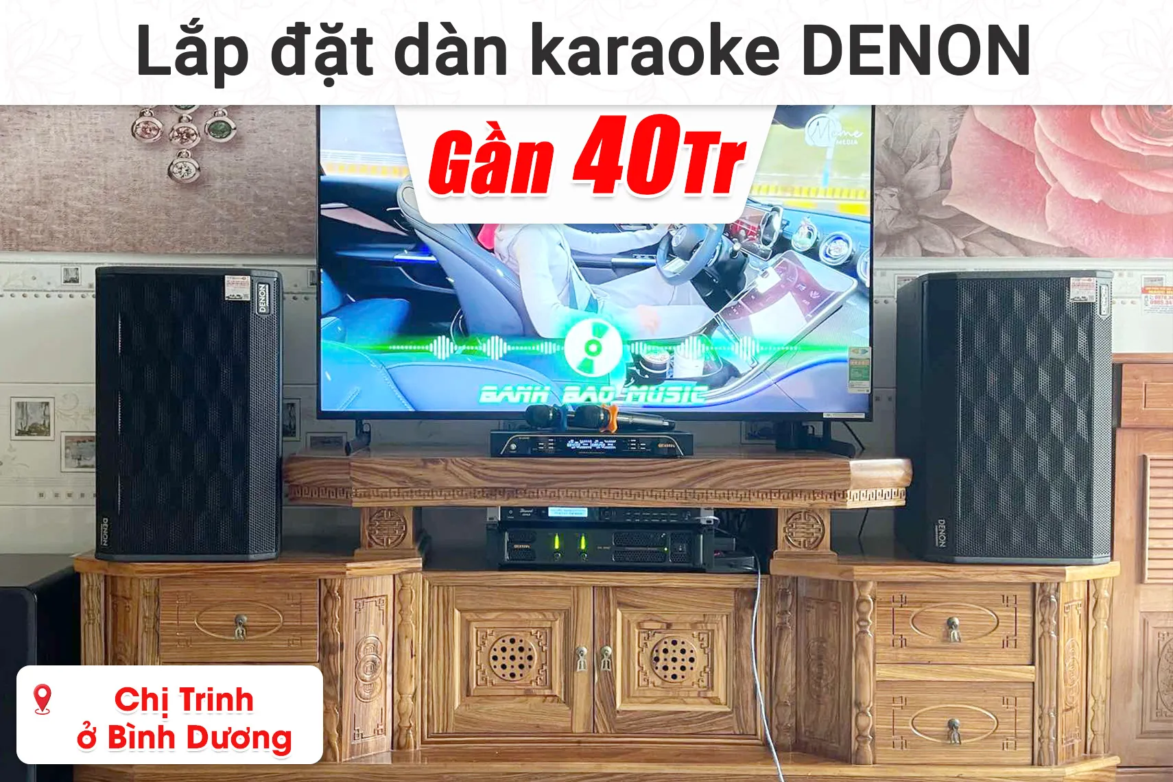 Lắp đặt dàn karaoke Denon gần 40 triệu cho chị Trinh ở Bình Dương (Denon Pro DP-R312, Bksound KP500, BIK CA-J602, BIK BJ-U200, Bksound SW612MKII,...)