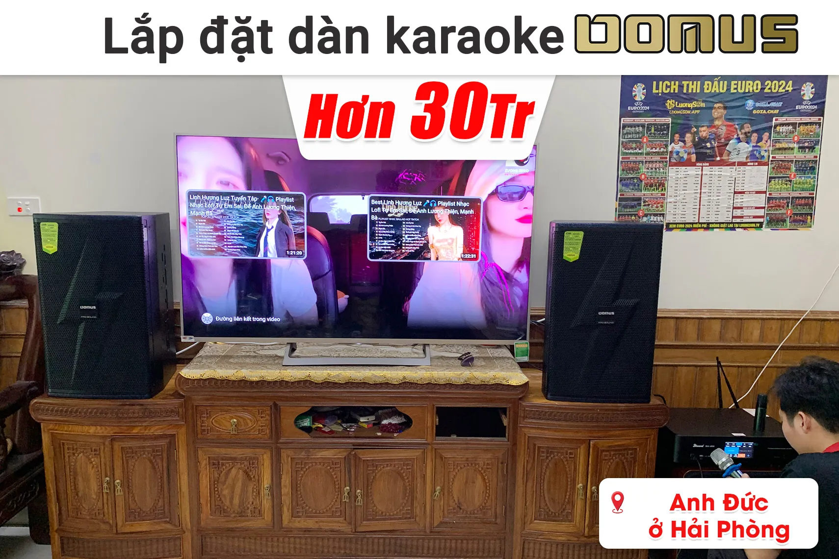 Lắp đặt dàn karaoke Domus hơn 30 triệu cho anh Đức ở Hải Phòng (Domus DP-6212 Max, Bksound DKA 8500, Bksound SW612 MKII)