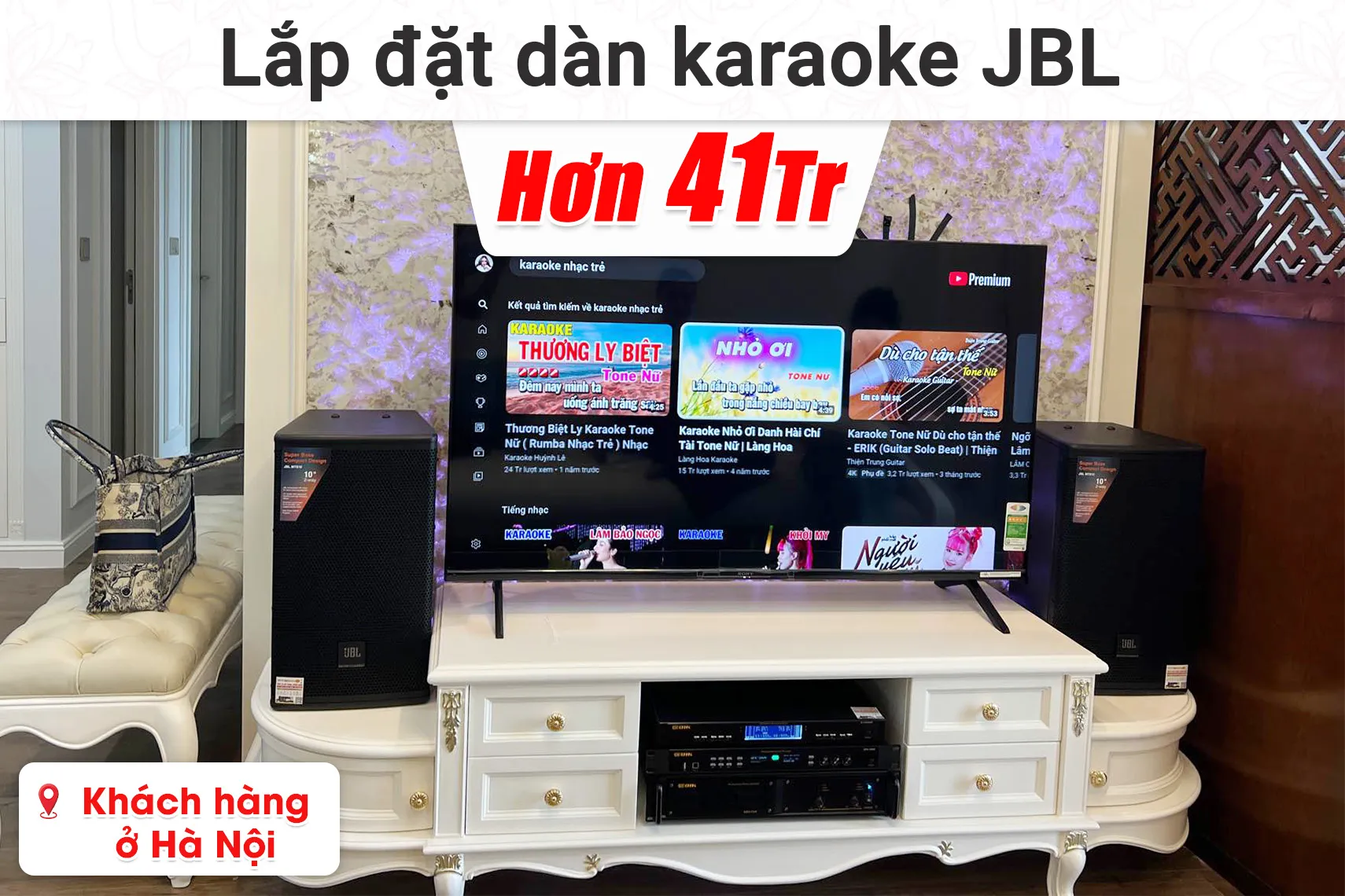 Lắp đặt dàn karaoke JBL hơn 41 triệu cho khách hàng ở Hà Nội (JBL MTS10, BIK VM620A, BIK BPR 5800, BIK U500II,...)