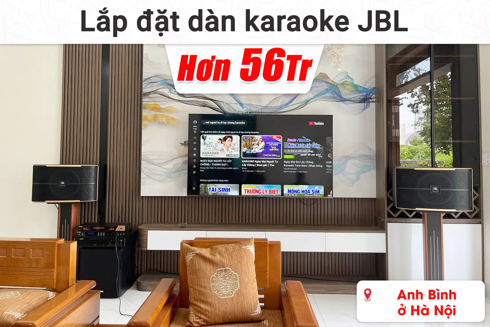 Lắp đặt dàn karaoke JBL hơn 56 triệu cho anh Bình ở Hà Nội (JBL Pasion 12, BIK VM620A, BIK BPR-8600, BIK BJ-W25AW II, BIK BJ-U600,...)