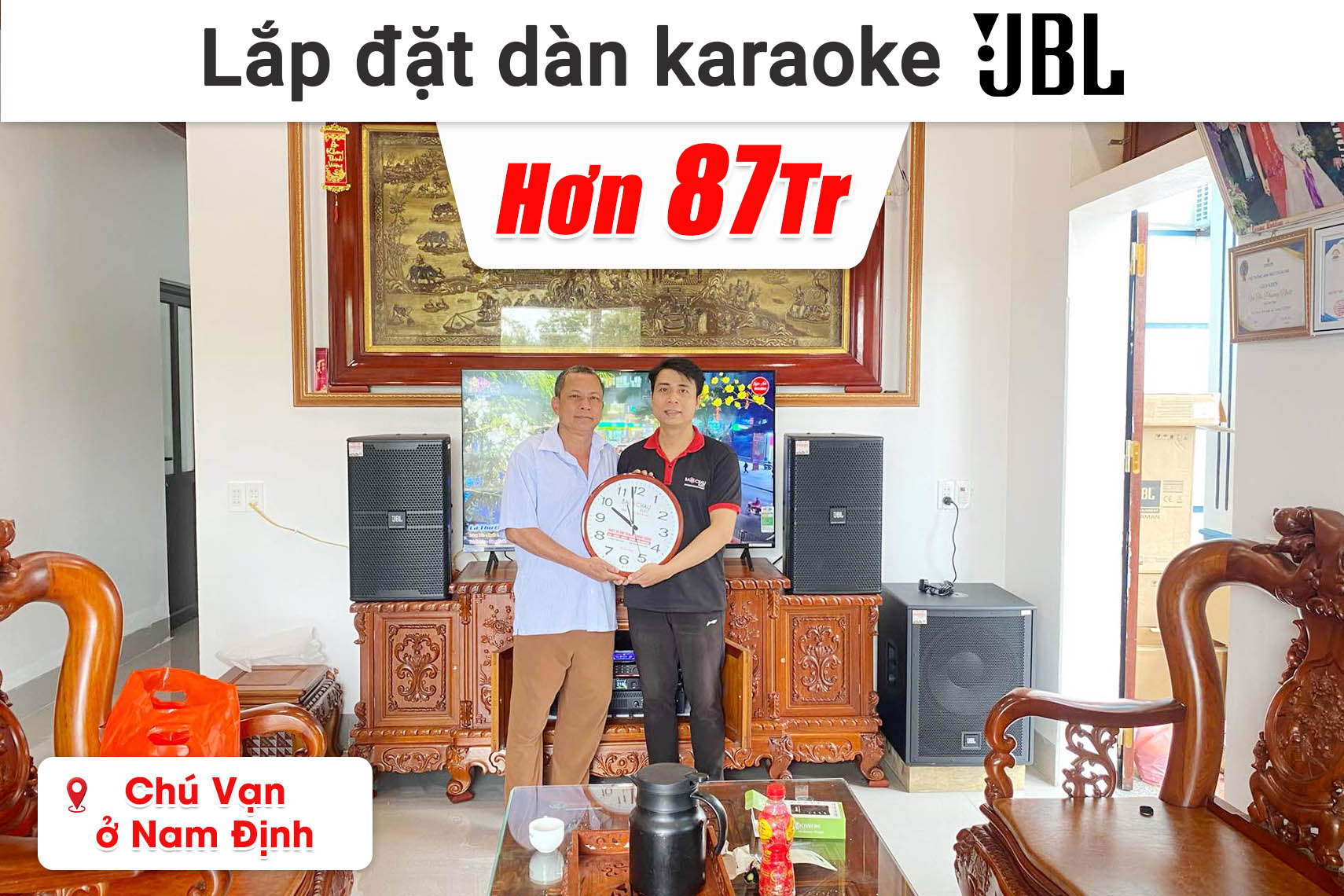 Lắp đặt dàn karaoke JBL hơn 87 triệu cho chú Vạn ở Nam Định (JBL KP4012 G2, JBL V8, JBL VX9, JBL IRX115S, JBL VM300,...)