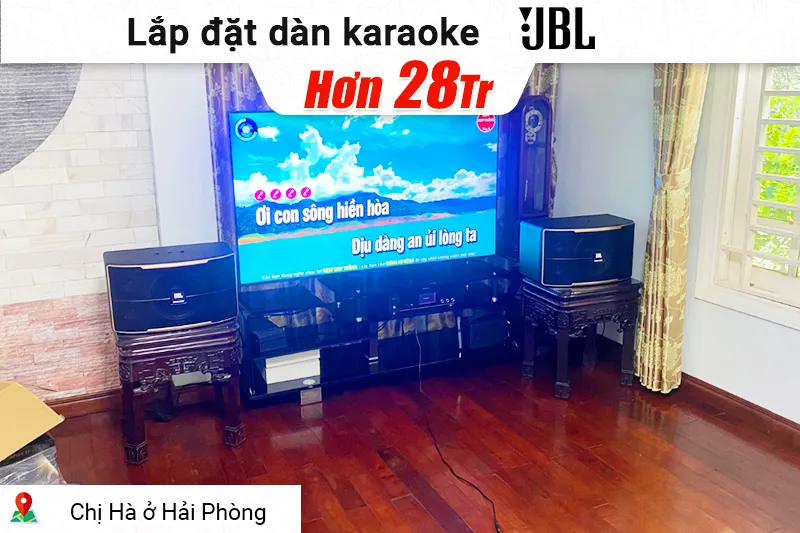 Lắp đặt dàn karaoke JBL hơn 28 triệu cho chị Hà ở Hải Phòng (JBL Pasion 10, Bksound DKA 8500)