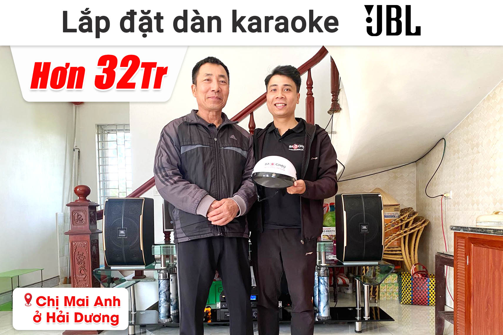 Lắp đặt dàn karaoke JBL hơn 32 triệu cho chị Mai Anh ở Hải Dương (JBL Pasion 10, Audiocenter CT1200, Bksound KP500, Bksound SW212, BIK BJ-U500II,...)