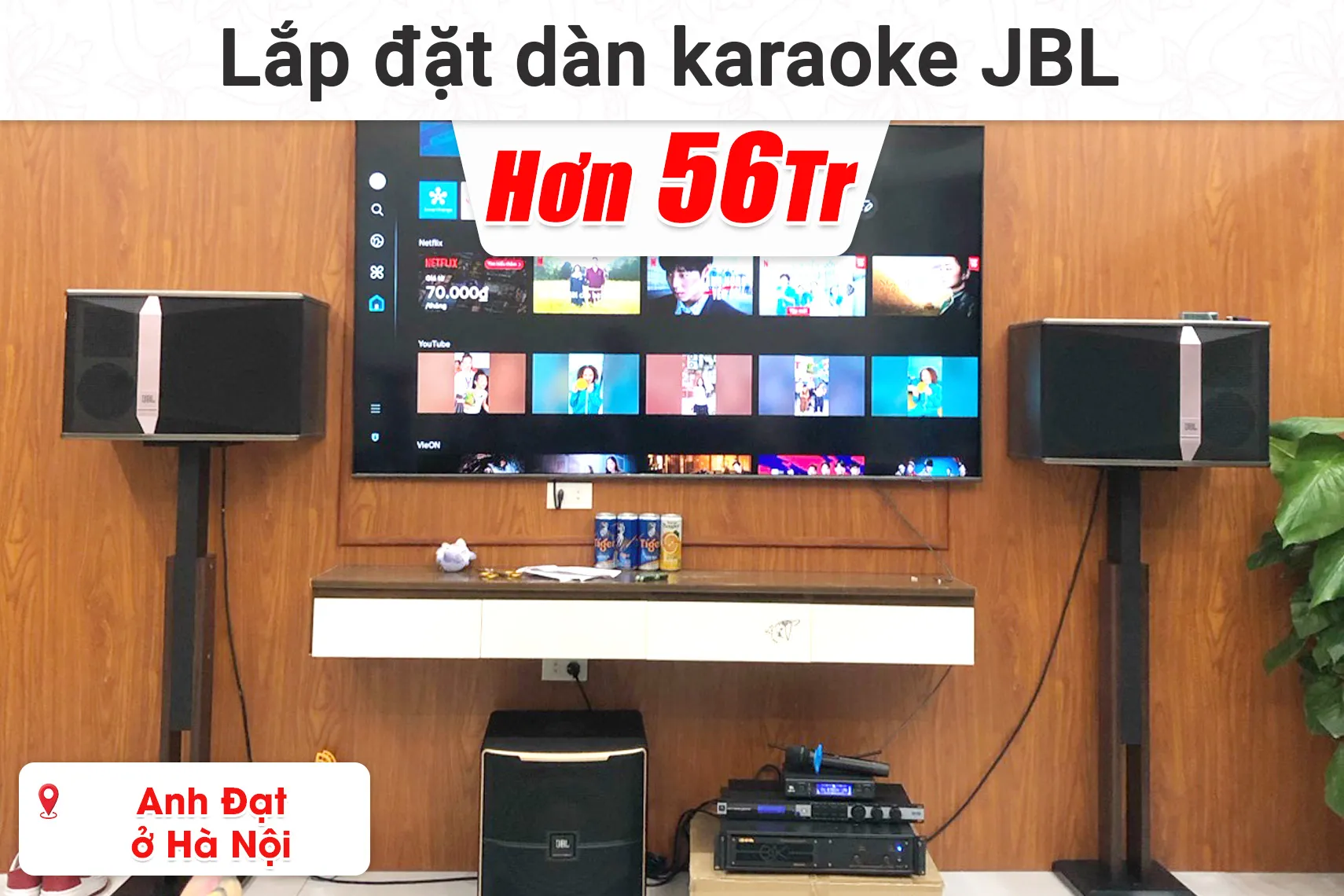 Lắp đặt dàn karaoke JBL hơn 56 triệu cho anh Đạt ở Hà Nội (JBL KI512Pak, JBL KX180A, BIK VM820A, JBL Pasion 12SP, JBL VM300,...)