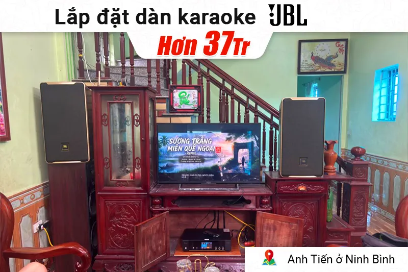Lắp đặt dàn karaoke JBL hơn 37 triệu cho anh Tiến ở Ninh Bình (JBL D Ultra, DKA 8500)