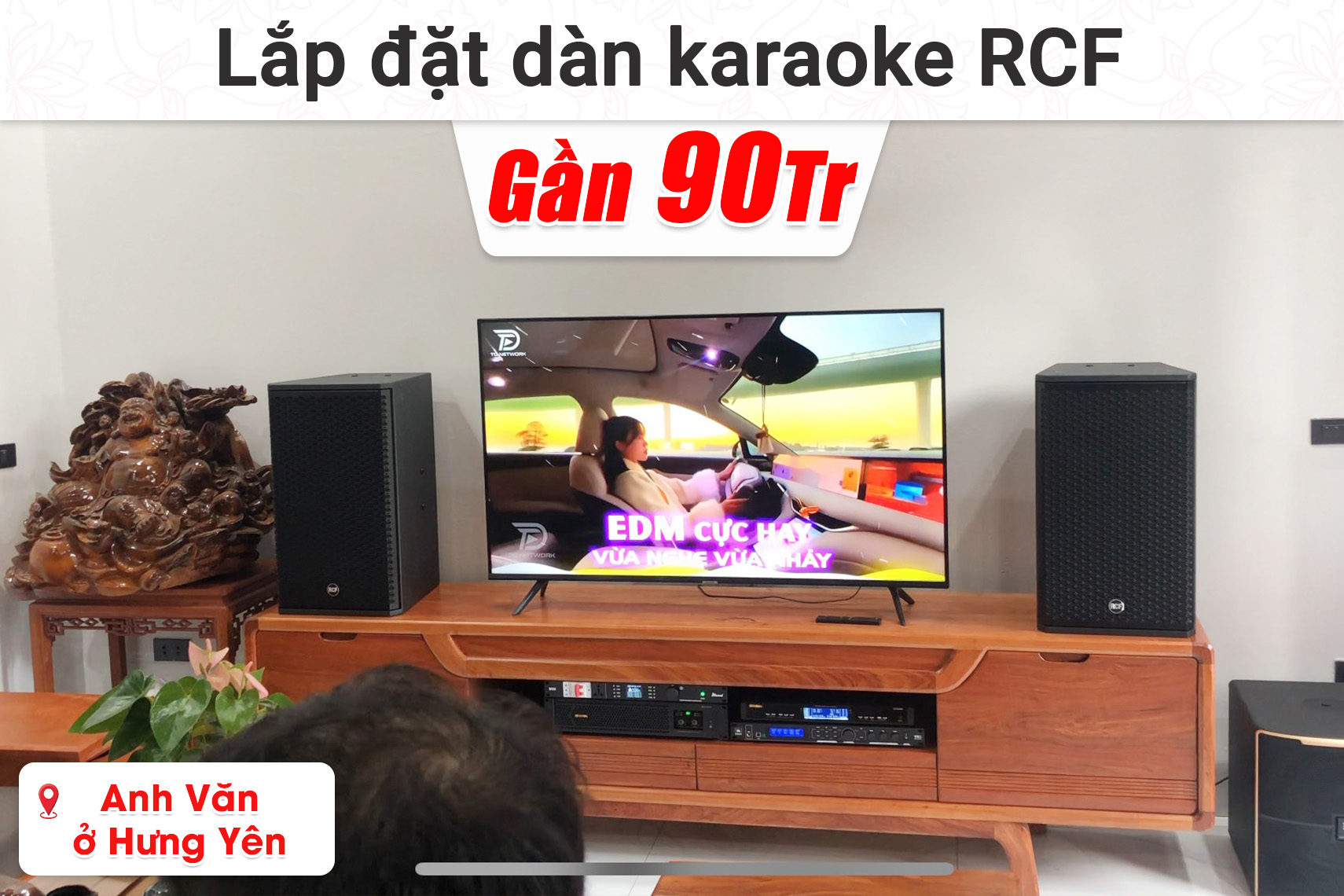 Lắp đặt dàn karaoke gia đình RCF gần 90 triệu cho anh Văn ở Hưng Yên (RCF G-max12, BIK BPA-H102, JBL VX8, JBL Passion 12SP, BIK BJ-U500II,...)