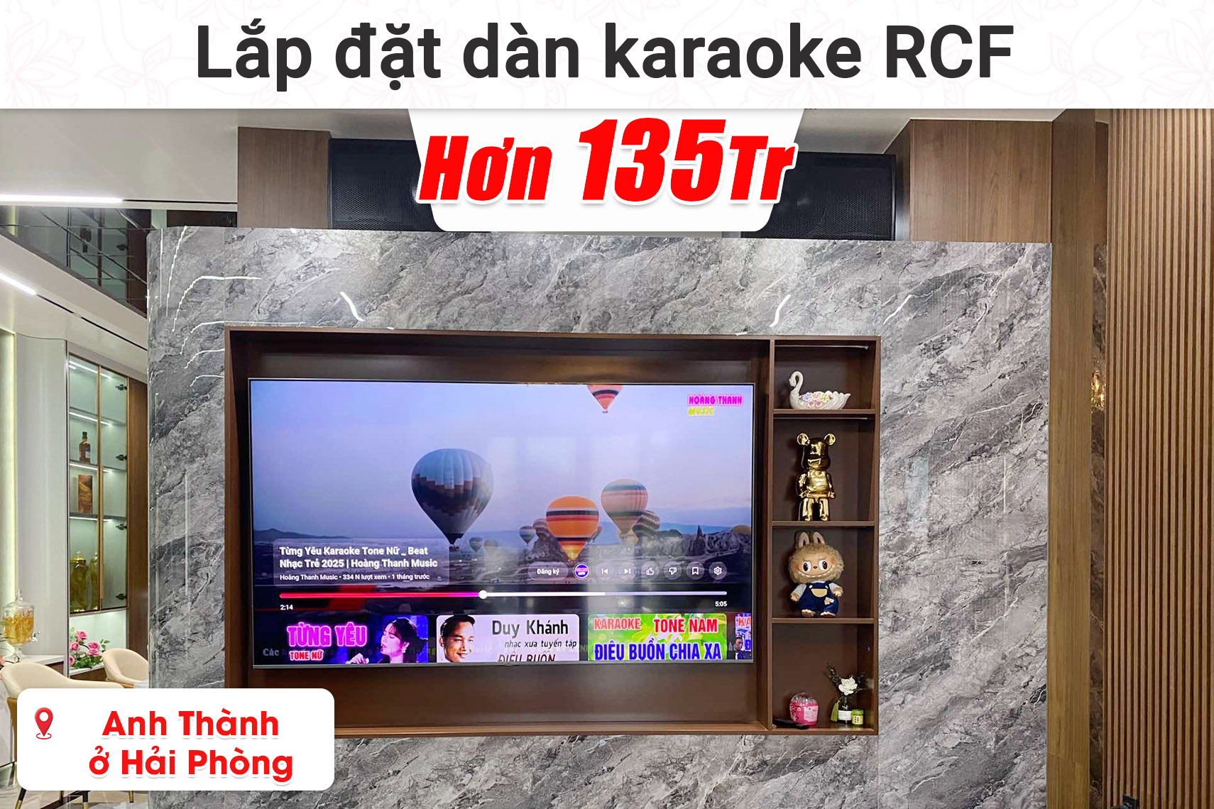 Lắp đặt dàn karaoke RCF hơn 135 triệu cho anh Thành ở Hải Phòng (RCF C5212W MK3, JBL KX180A, RCF IPS 2.5K, Alto TS15S, JBL VM300,...)