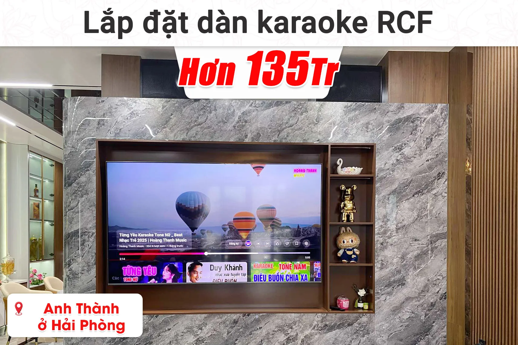 Lắp đặt dàn karaoke RCF hơn 135 triệu cho anh Thành ở Hải Phòng (RCF C5212W MK3, JBL KX180A, RCF IPS 2.5K, Alto TS15S, JBL VM300,...)