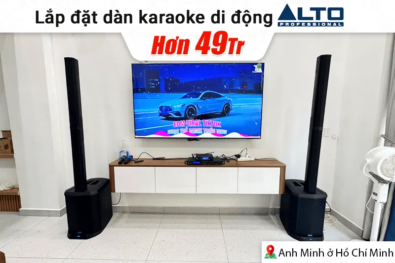 Lắp đặt dàn karaoke di động Alto hơn 49tr cho anh Minh tại TP HCM (Alto TS112C, JBL VX9, JBL VM300)
