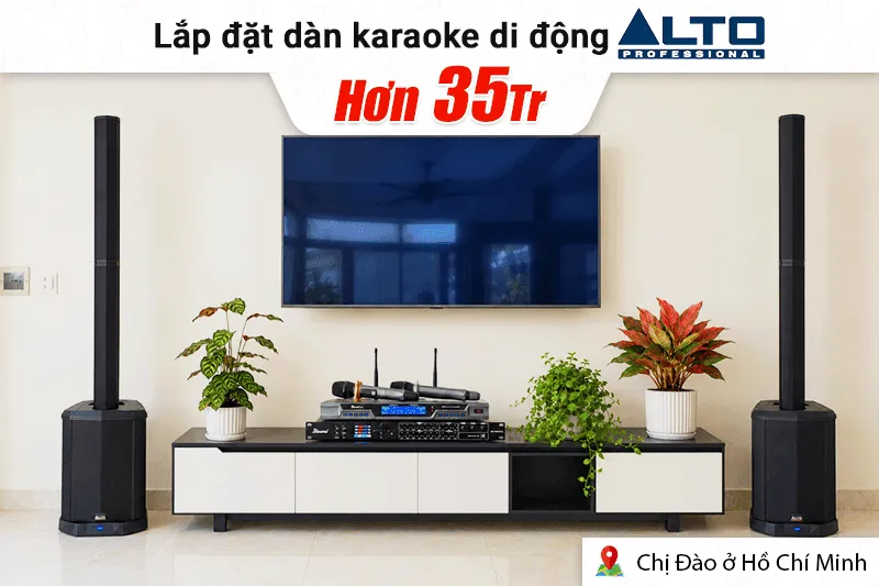 Lắp đặt dàn karaoke di động Alto hơn 35tr cho chị Đào tại TP HCM (Alto TS112C, Bksound DSP 9000 Plus, Bksound M200...)