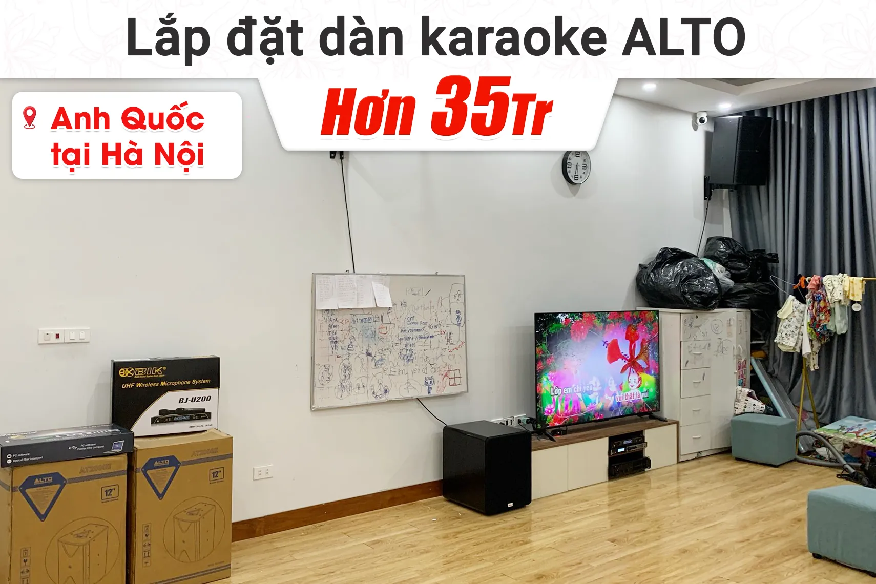 Lắp đặt dàn karaoke Alto gần 35tr cho anh Quốc tại Hà Nội