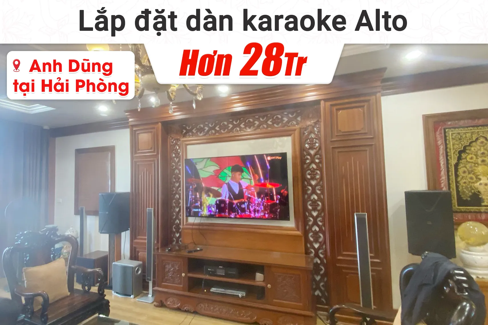 Lắp đặt dàn karaoke Alto hơn 28tr cho anh Dũng tại Hải Phòng