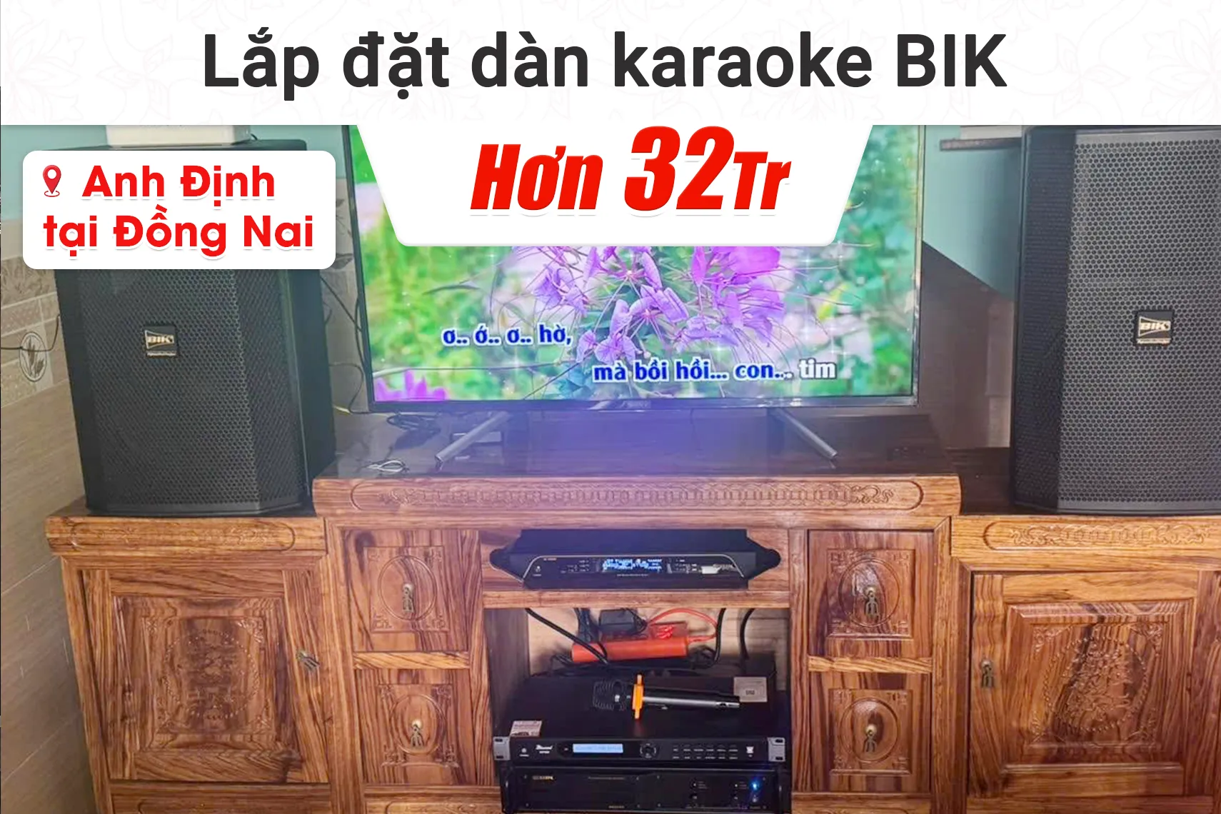 Lắp đặt dàn karaoke Bik hơn 32tr cho anh Định tại Đồng Nai