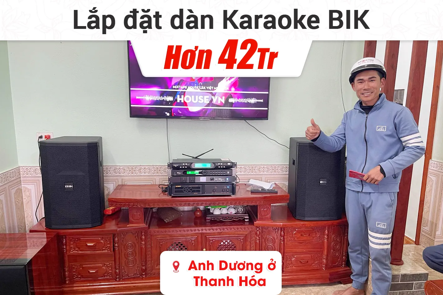 Lắp đặt dàn karaoke BIK hơn 42tr cho anh Dương ở Thanh Hóa