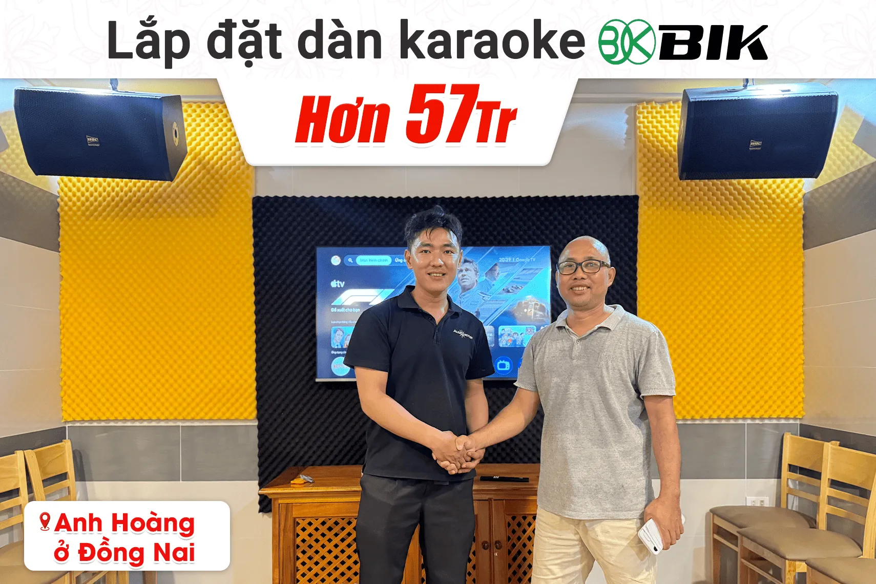 Lắp đặt dàn karaoke BIK hơn 57tr cho anh Hoàng tại Đồng Nai (BIK BSP 412II, BIK VM630A, JBL KX190, BIK BJ-W68, BIK BJ-U600...)