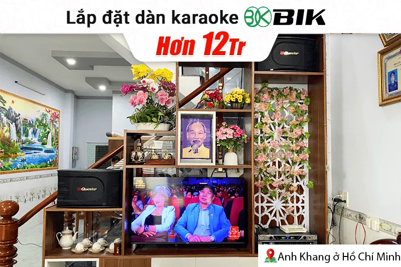 Lắp đặt dàn karaoke BIK hơn 12tr cho anh Khang tại TP HCM (BIK BK-C25, Bksound DP3600 New)