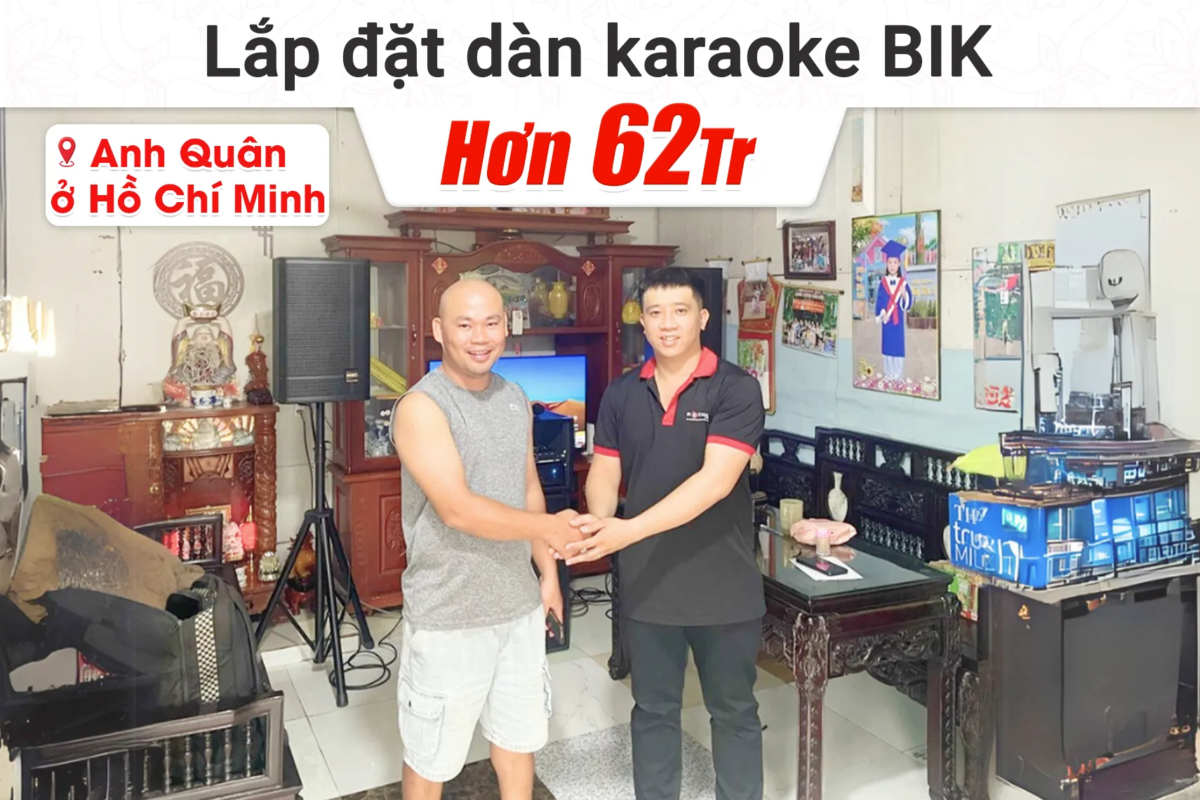 Lắp đặt dàn karaoke BIK hơn 62tr cho anh Quân tại TP HCM (BIK KSP 5012, BIK VM830A, JBL VX8, Alto SXSub 18+, JBL VM300)