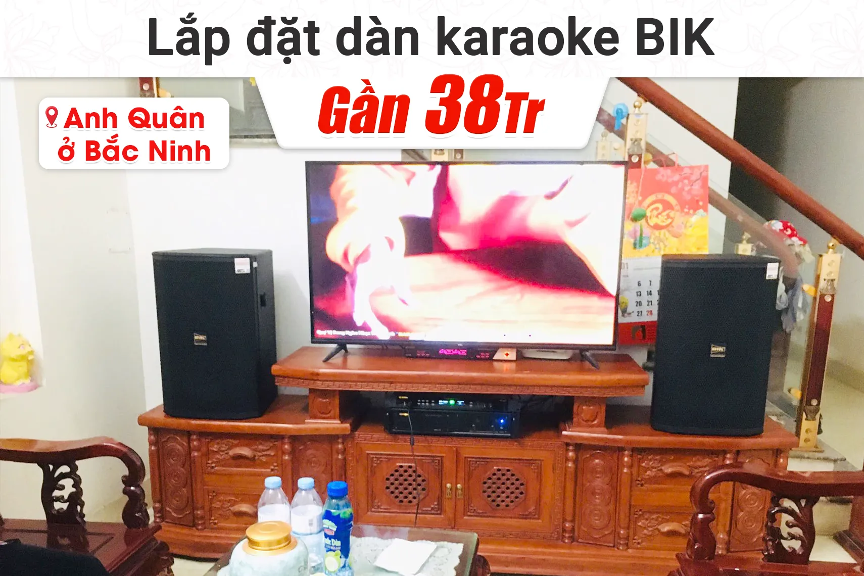 Lắp đặt dàn karaoke BIK gần 38tr cho anh Quân tại Bắc Ninh