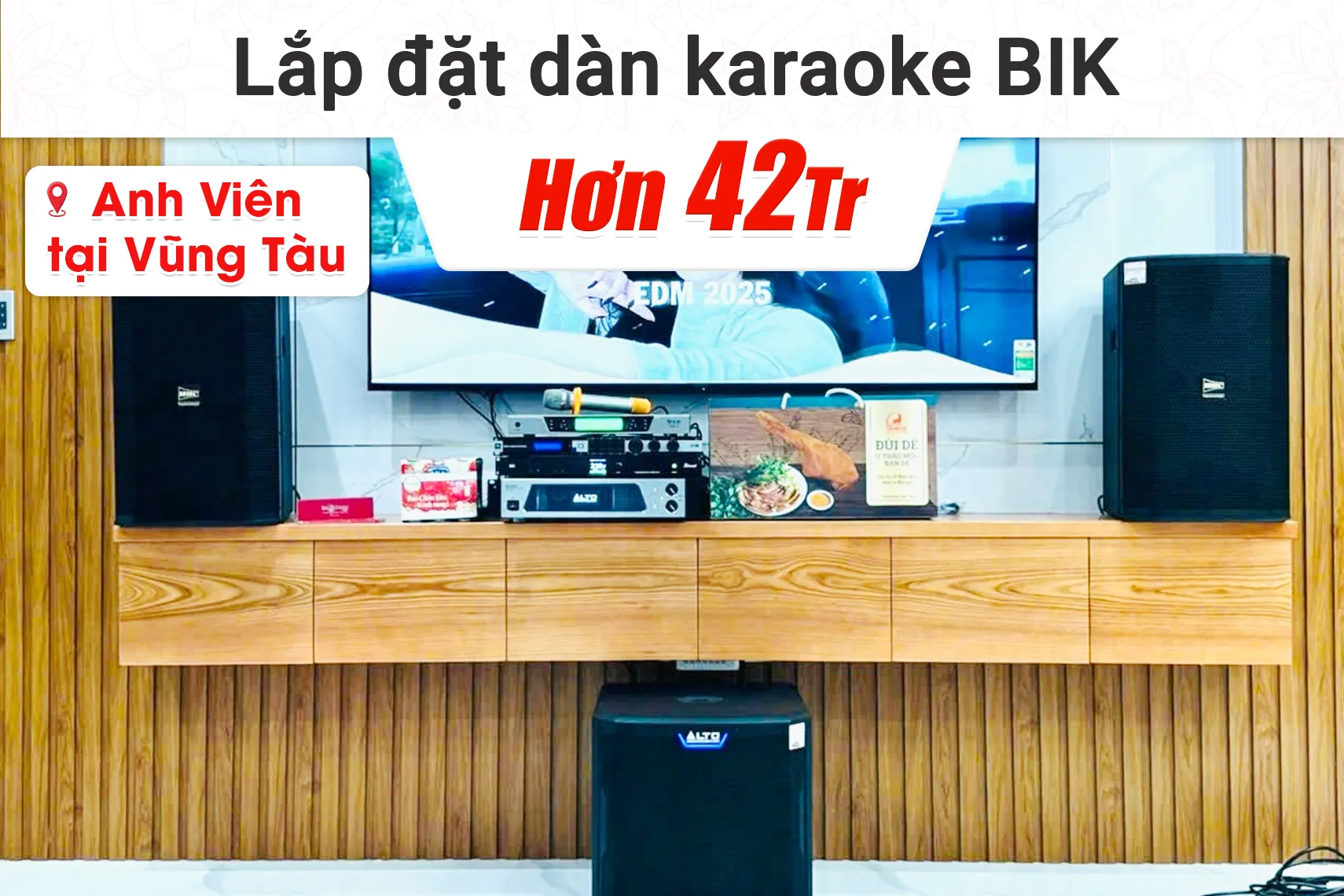 Lắp đặt dàn karaoke BIK hơn 42tr cho anh Viên tại Vũng Tàu