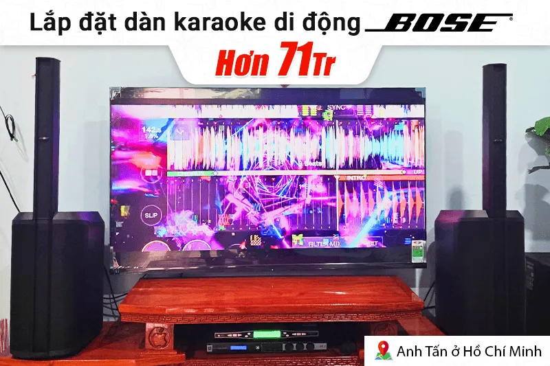 Lắp đặt dàn karaoke di động Bose hơn 71tr cho anh Tấn tại TP HCM (Bose L1 Pro8, JBL KX190, BS-790S)