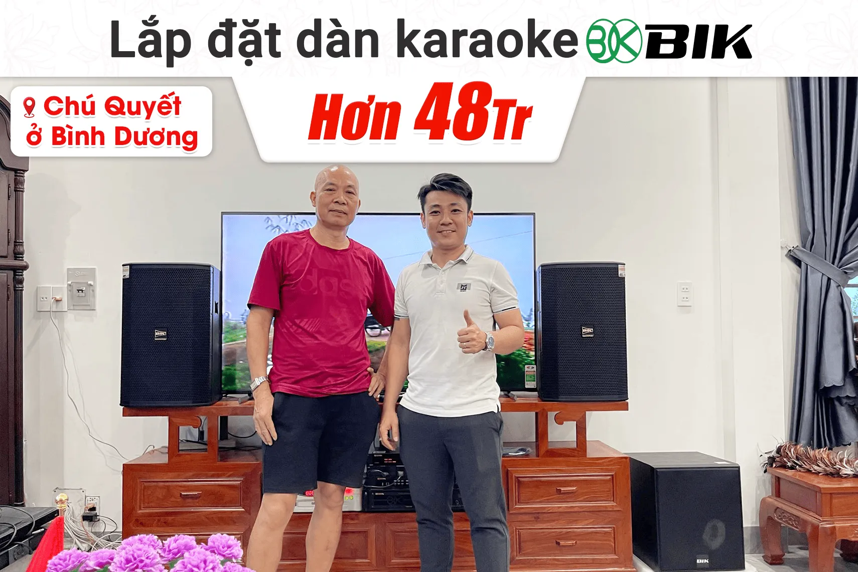 Lắp đặt dàn karaoke BIK hơn 48tr cho chú Quyết tại Bình Dương (BIK BSP412 II, BIK VM620A, BIK BPR-5800, BIK BJ-W25AV II, BIK BJ-U600...)