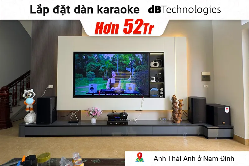 Lắp đặt dàn karaoke dBtechnologies hơn 52 triệu cho anh Thái Anh ở Nam Định (dBtechnologies LVXP12, Audiocenter CT2400, JBL KX190, BIK BBK-W25A)