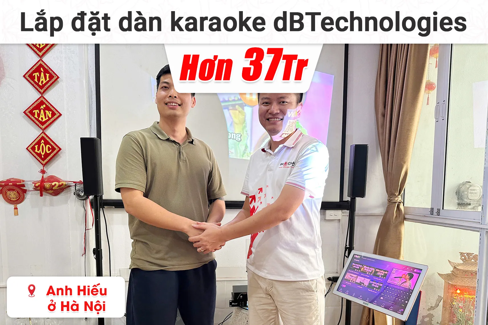 Lắp đặt dàn karaoke dBTechnologies hơn 37 triệu cho anh Hiếu ở Hà Nội (dBTechnologies ES503, Bksound DSP 9000 Plus, BIK BJ-U200,...)