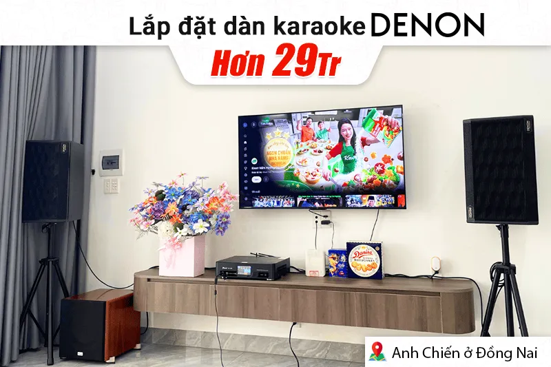 Lắp đặt dàn karaoke Denon hơn 29tr cho anh Chiến tại Đồng Nai (Denon DP-R312, Bksound DKA 8500, Bksound SW512...)