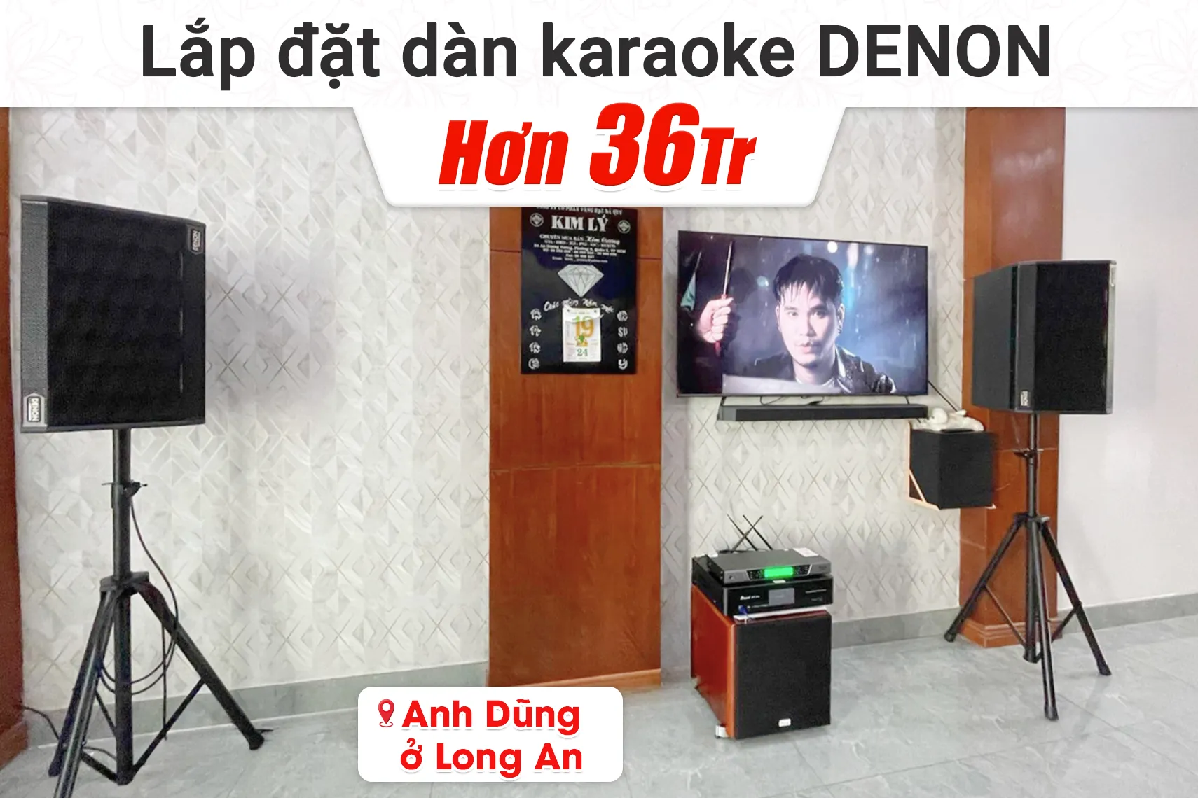 Lắp đặt dàn karaoke Denon hơn 36tr cho anh Dũng tại Long An (Denon DP-R312, Bksuond DKA 8500, Bksound SW512, BCE UGX12...)