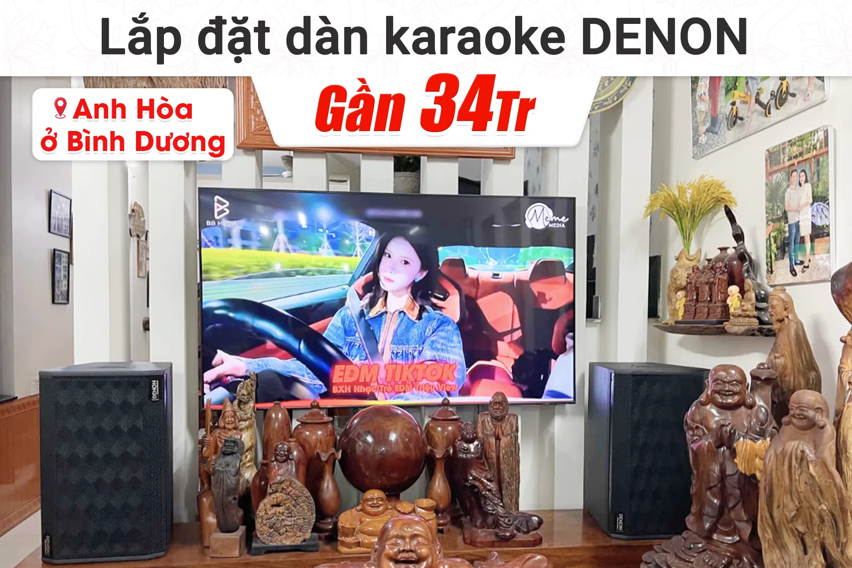 Lắp đặt dàn karaoke Denon gần 34tr cho anh Hòa tại Bình Dương